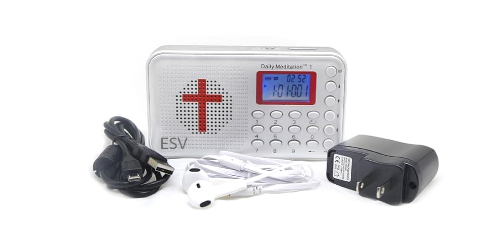 Daily Meditation ESV Dramatized Audio Bible Player - English Standard Version Electronic Talking Bible with Charger and Earphone, Portable to Listen at Anywhere Anytime