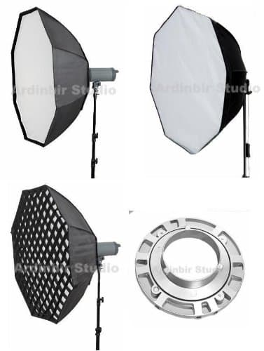 Ardinbir Studio 32" 80cm Octagonal Softbox Diffuser with Eggcrate Grid for Bowens, Visico, JTL, Mettle, Fancier, Calumet Flash Monolights