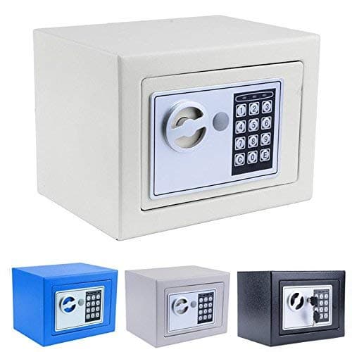 Small Safe, Fireproof Safe Lock Box Digital Safe Box for Money Gun Jewelry Cash - US Stock (White)
