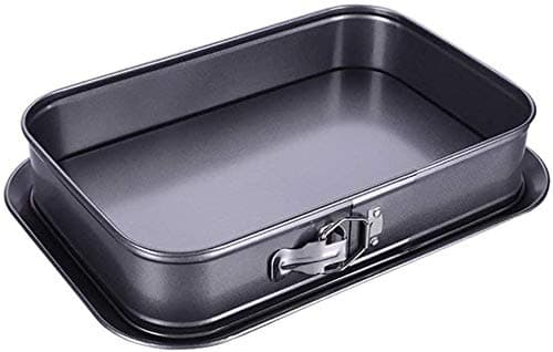 EYRA Non-Stick Cheesecake Pan, Springform Pan, Rectangle Cake Pan with Removable Bottom Leakproof and Quick Release Latch Bakeware 14 inches 9.3 inches 3 inches Black