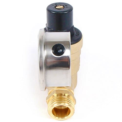 U.S. Solid Water Regulator Valve- 3/4 NH Thread NO Lead Brass Adjustable RV Pressure Regulator with Pressure Gauge and Water Filter Net by