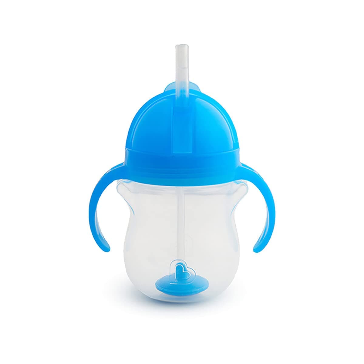 Munchkin Any Angle Click Lock Weighted Straw Trainer Cup, spill proof cup with handles, for infant/baby boys and girls, 7oz Capacity, 6 Months and above, Blue