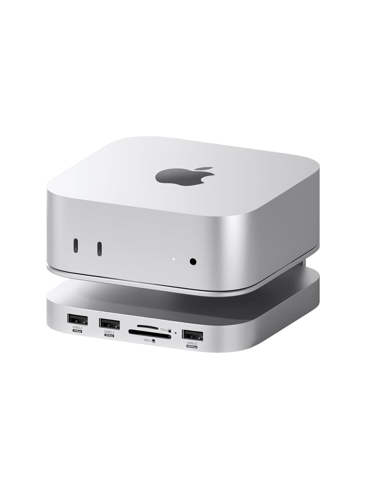 Hagibis Mac mini M4 Hub & Stand with SSD Enclosure, 3 in 1 USB Type-C Docking Station with M.2 NVMe SSD Case, 10Gbps USB3.2 Gen2, SD4.0, TF4.0, 5V/2A Power Supply for M4 Pro (MC60)