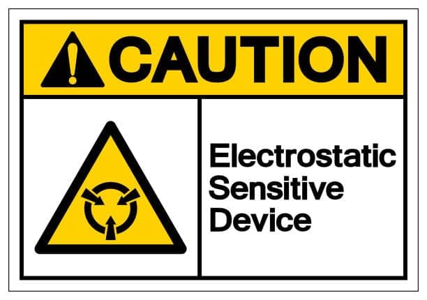 CAUTION ELECTROSTATIC SENSITIVE DEVICE SIGN | Acrylic Board Fixed on Waterproof Sticker with double sided Tape