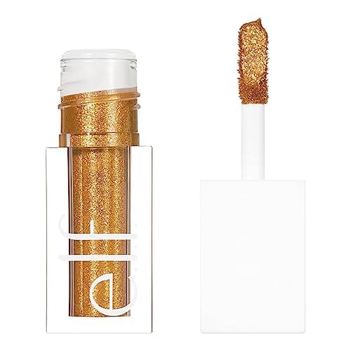 e.l.f. Liquid Glitter Eyeshadow, Long Lasting, Quick-Drying, Opaque, Gel-Based Eyeshadow For Creating High-Impact, Multi-Dimensional Eye Looks, 24K Gold, 0.10 Fl Oz