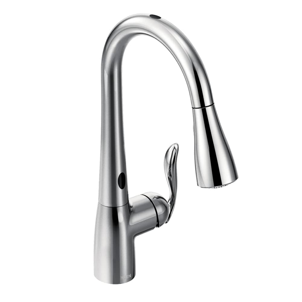 Moen Arbor Chrome Motionsense Two-Sensor Touchless One-Handle Pulldown Kitchen Faucet Featuring Power Clean, 7594EC