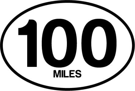 100 Miles Oval Decal