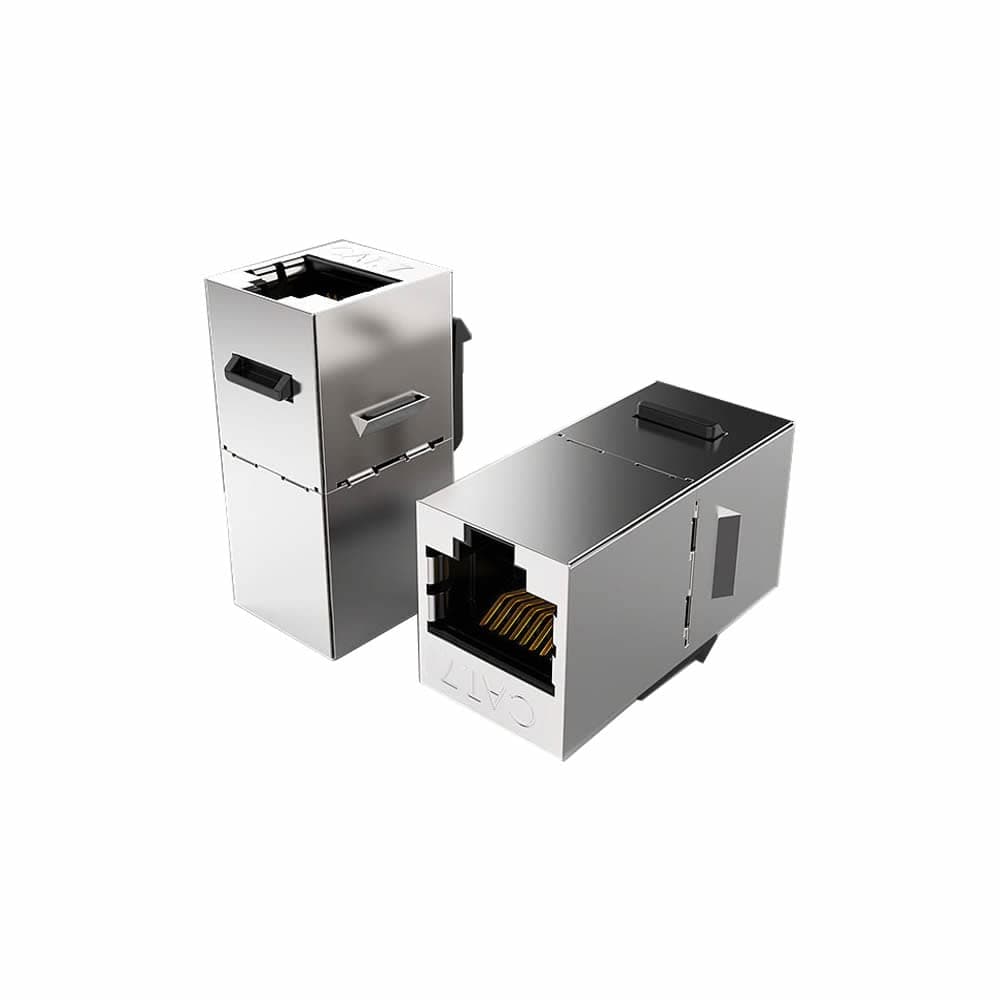 VIVOCH 5 Pcs Cat7 Keystone Coupler, Cat7 Keystone Jack Inline Coupler Sheilded RJ45 8P8C Cat7/Cat6A up to 10Gbps for Ethernet LAN Cable Extender Adapter