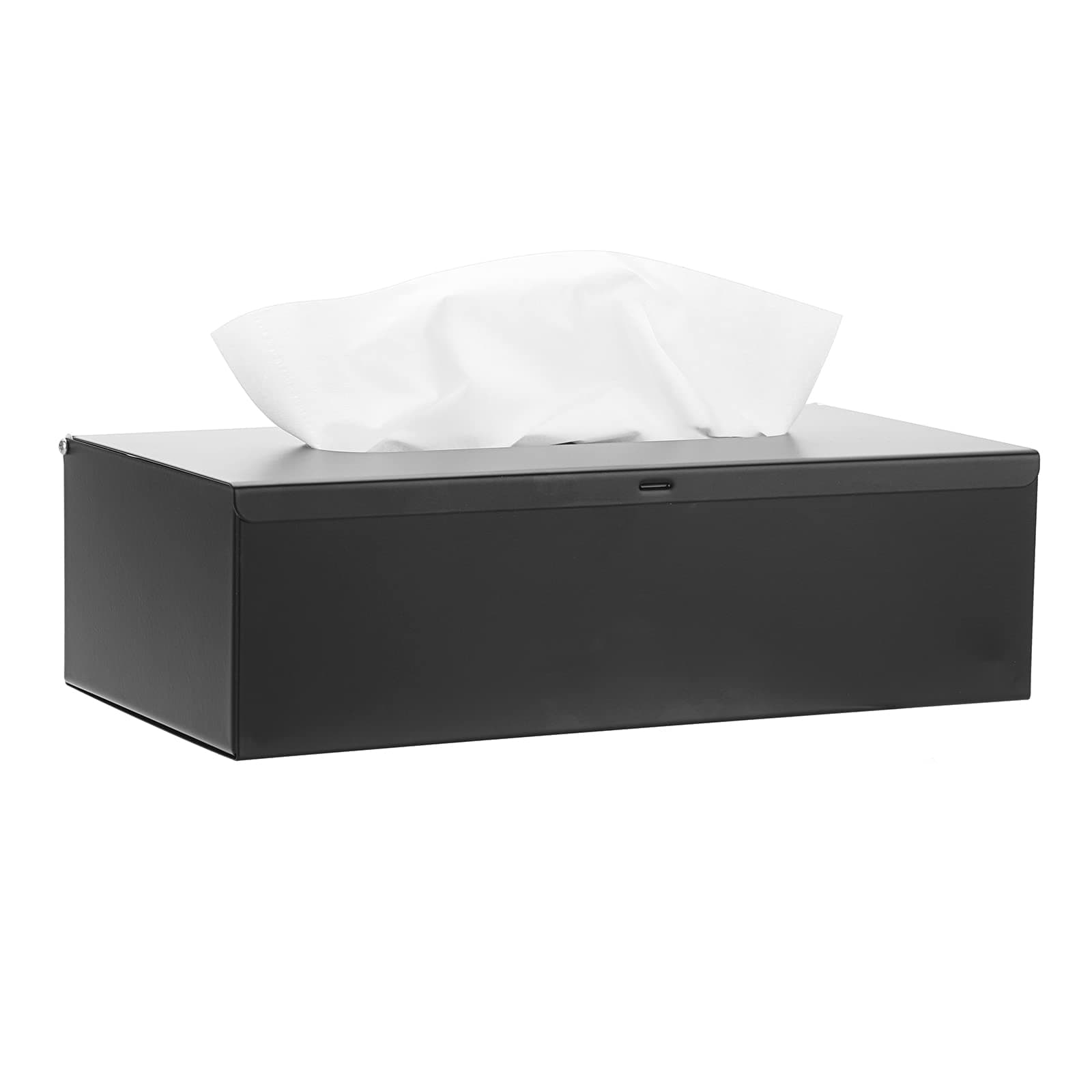 Rectangular Stainless Steel Tissue Box Cover Black