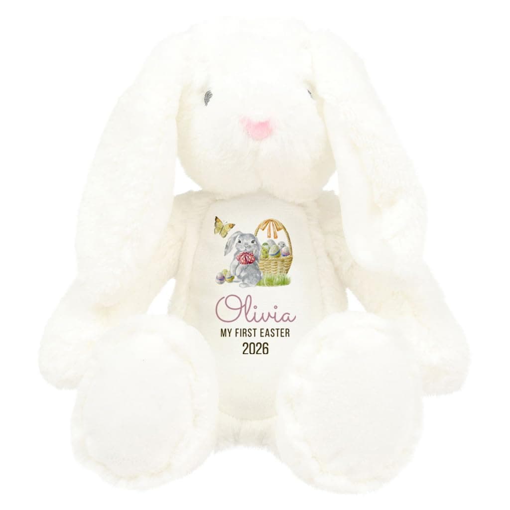 Personalised My First Easter Toy | Bunny Plush Soft 1st Easters Toys | Custom Gifts with Name | 35 CM | Gift For Kid Child Nephew Baby Daughter Son | Bunnies Rabbit Keepsake Present