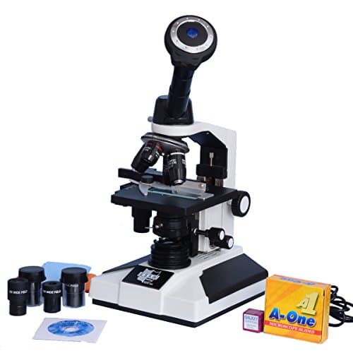 INDIA ESAW Monocular Compound Microscope With Semi Plan Achro Objectives And 1.3Mp Cmos Camera Software Usb Cable, 40X-1500X Magnification, Led Illumination Kit