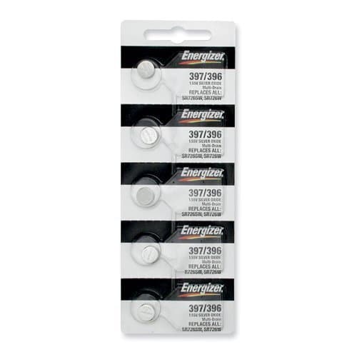 Silver Oxide Watch Battery 397/396 Button Cell, Pack of 5