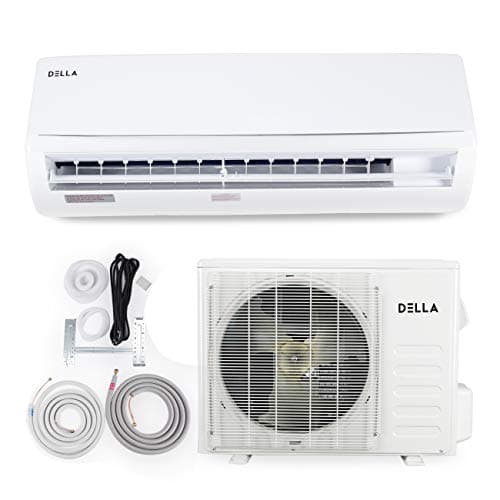 DELLA 12,000 BTU 230V - 25 SEER Ductless Mini-Split Inverter 16' Installation Kit AHRI Certified Air Conditioner w/Heat Pump