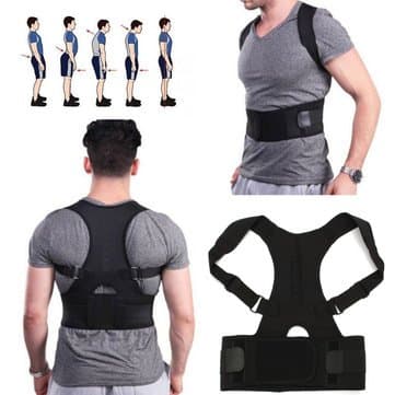 DEVCOMM Generic Fully Adjustable Hunchbacked Posture Corrector Back Magnets Support Brace Shoulder Band Belt (M), Free Size