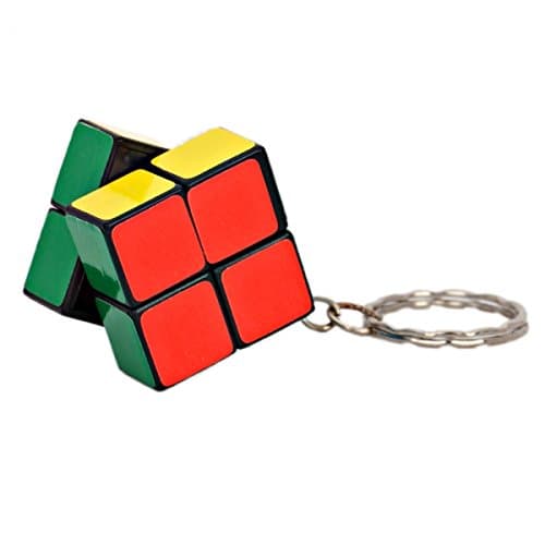 Xm 2-layer 2.4cm Mini Keychain Style Magic Iq Test Pocket Cube Black for Playing Toy & Gift