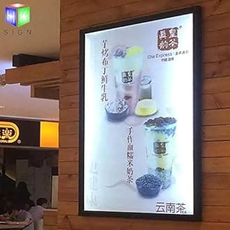 HKSIGN A4 Wall Mounted Black color Aluminum Snap Clip Frame Advertising Photo Frame Display Led Light Box Sign [Energy Class A+++]