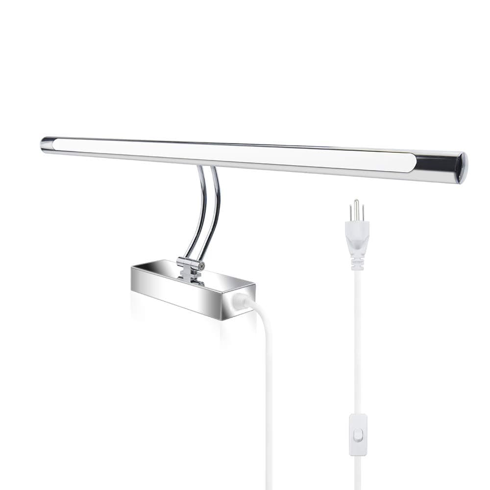 LED Vanity Light - Adjustable Bathroom Mirror Front LED Lamp 24.8 Inch 9W 120V with US Plug Over Mirror Wall Mounted Lamp Stainless for Bathroom Show Room 6000K Daylight White (1-Pack)