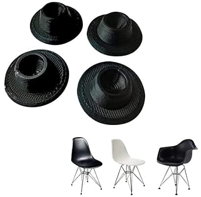 SplashNColor 4-Pack Chair Glides | Replacements for Eames Eiffel Style Chair Leg Cover Furniture Feet Black | Easy to Install | Made with Durable Material