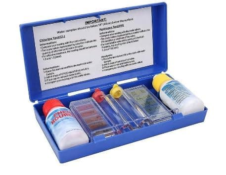 2-Way Pool Water Testing Kit: Standard Dual Test for Chlorine and pH with Carry Case and Indicator Manual Guide