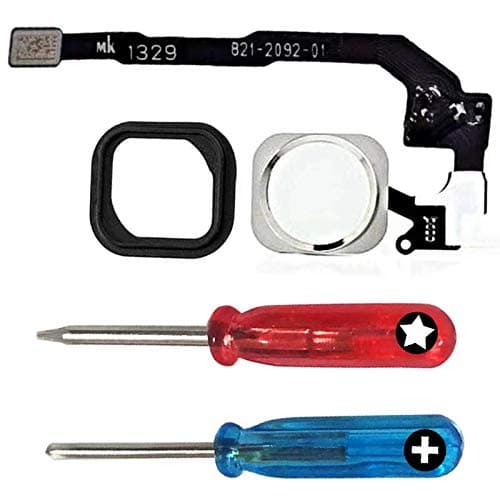 FirefixTM Touch ID Sensor Home Button Key Flex Cable with Rubber Gasket & Screwdrivers Replacement for iPhone 5S and SE(Silver)