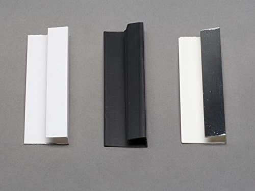 PVC End Cap 10mm Shower Wall Multi-Panel Fixing Trim Silver White & Black (Black)