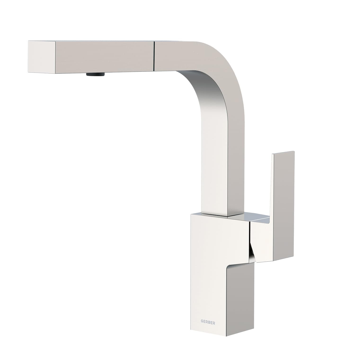 Mid-Town Single Handle Kitchen Faucet with Pull-Out Sprayer – Contemporary Architectural Style, 360-degree Swivel Spout, Dual Spray, Easy 1-Hole Install in Stainless Steel, D404562SS