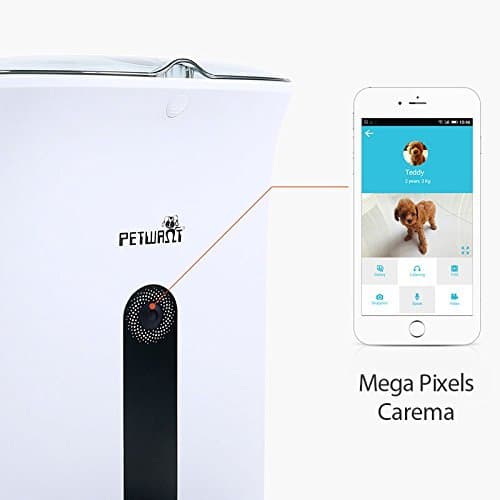 Petwant Automatic Smart Pet Feeder With Wireless Camera For Small And Medium Dogs & Cats With Programmable Feeding Timer 2 Way Audio Controlled By Iphone Ios And Android Mobile App (Nspire Petwant)