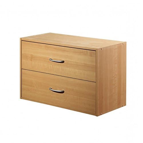 2 Drawer Horizontal Closet Organizer Stackable, Maple