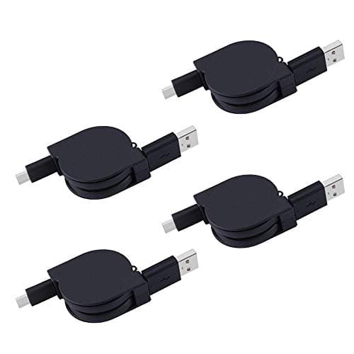Retractable USB C Cable, Type C Charger, 4-Pack USB C to USB A Data Sync Charging Cord for Samsung Galaxy S9 S8 Note 9 8, Google Pixel 2 XL 3, LG G5 G7 V35 ThinQ, ZTE Blade Z Max X, OnePlus 5 3T