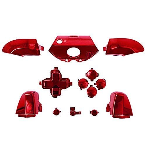 Chrome Red ABXY Dpad Triggers Full Buttons Set Kits Controller Mod for Xbox One