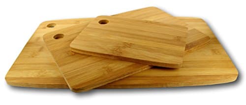 Bamboo Cutting Board 3 Pack Set - Kitchen Gift Set Multi Pack By Trevi Brands