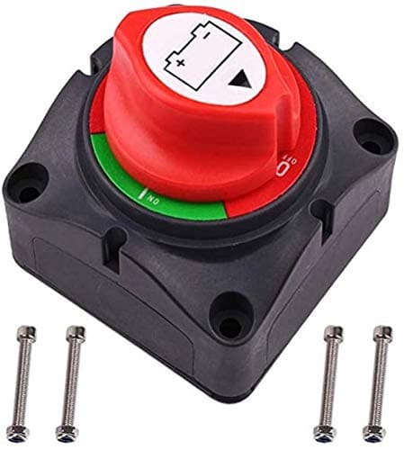 Battery Disconnect Switch,300A Battery Isolator Switch Master Power Cut Off Kill Switch Waterproof Marine Switch for Car RV Boat Truck ATV Vehicles,with 4 Mounting Bolts