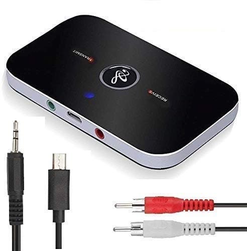 SHREEJIIH 2 in 1 Wireless Bluetooth Car Kit Multi-Functional Transmitter Receiver Audio Adapter with 3.5 mm Output and BT-4.1 for TV/Home Stereo System Headphones Speakers (Muti)
