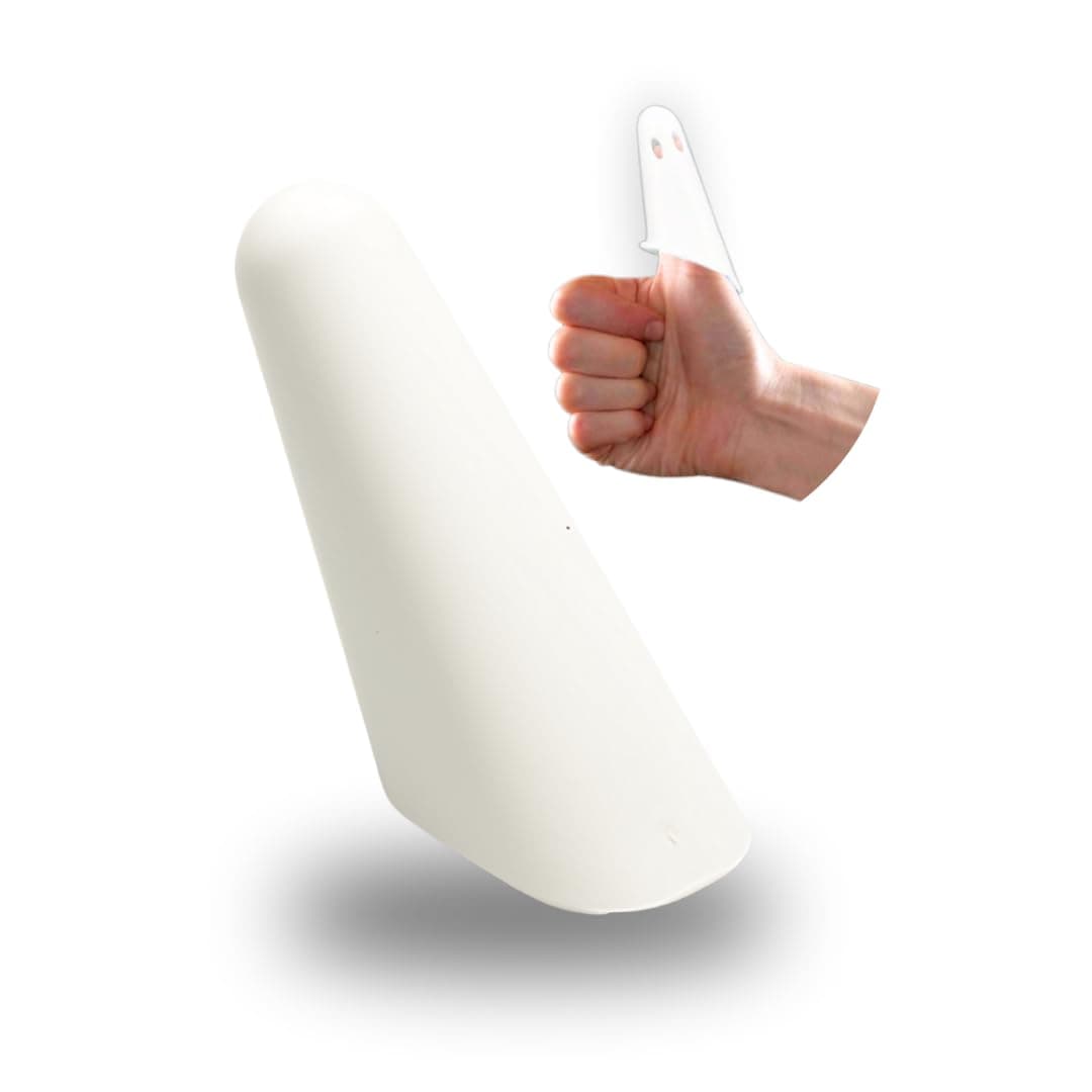 Thumbsavers Massage Tool for Deep Tissue and Trigger Point Massage – Thumb and Joint Support for Massage Therapists, Chiropractors and Physical Therapists – Hand Protection Aid (Medium, White)