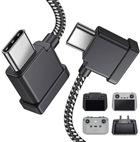 1FT USB C to USB C Remote Controller Cable for DJI Mavic 3, Mini 2, Mini 3 Pro, Air 2S, Mavic Air 2, DJI RC-N1, RC Pro to Phone/Tablet Cable 90 Degree OTG Data Cord Accessories (USB C Connector)