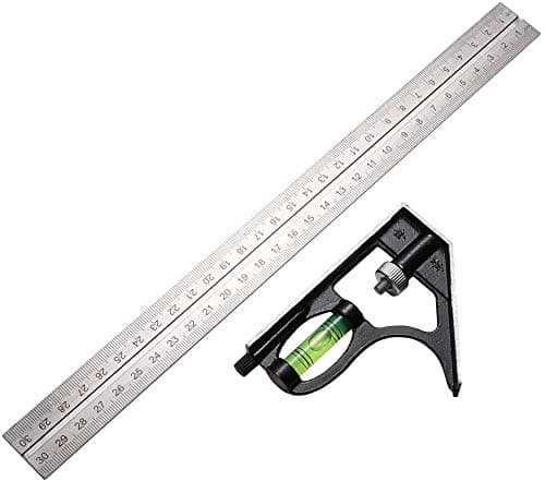 SPICOM 300mm (12”) Adjustable Engineers Combination Try Squares Ruler with Bubble Level Set Right Angle Ruler Professional Engineer Measuring Tool