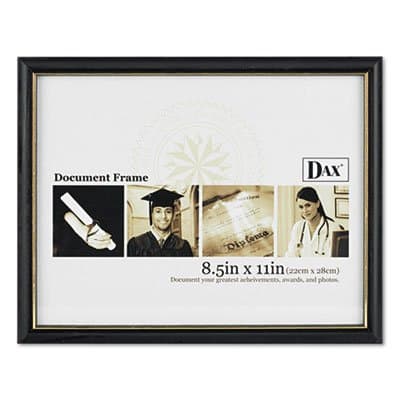 (3 Pack Value Bundle) DAXN17981BT Two-Tone Document/Diploma Frame, Wood, 8-1/2 x 11, Black w/Gold Leaf Trim