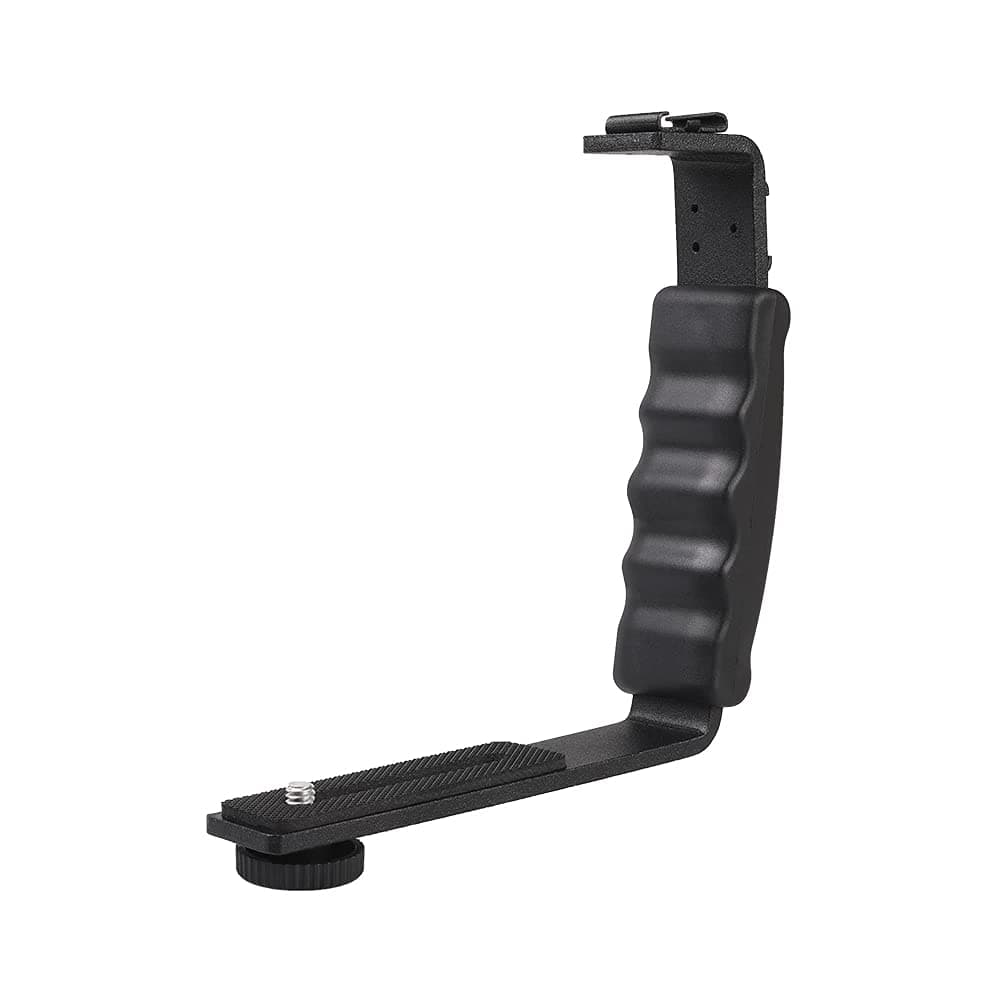 L-Shape Flash Bracket with Dual Flash Cold Shoe Mount  Tripod Screw Versatile for Camcorder Microphone DSLR Canon/Nikon/Sony/Yongnuo/Flash Stand