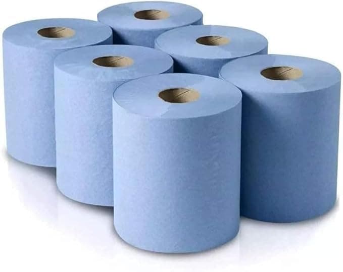 – AAM Blue Roll 6 Pack for Kitchen, Workshop, Restaurants | Environment Friendly Paper Towels | Toilet Roll | Hygienic Fast Drying Tissue Paper