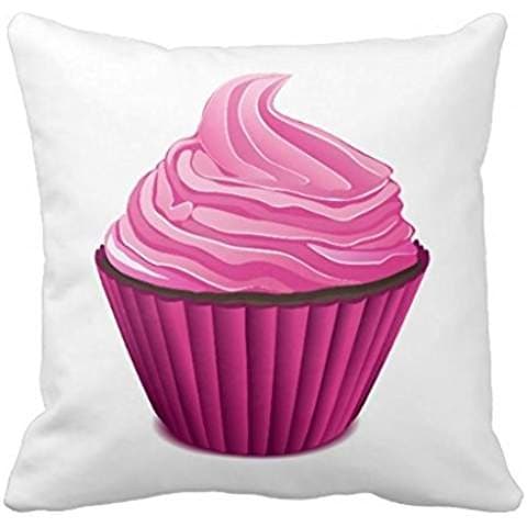 Pink Cupcake Throw Pillow Case