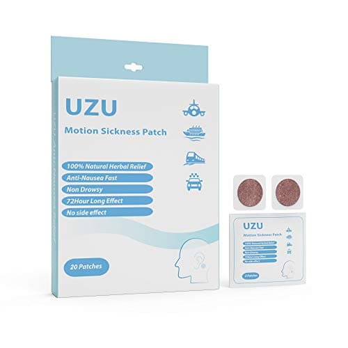 20 Count - Motion Sickness Nausea Relief Patch, Natural Herbal Cruise, Car, and Airplane Formula Ideal for Kids, Adults (20 Pcs)