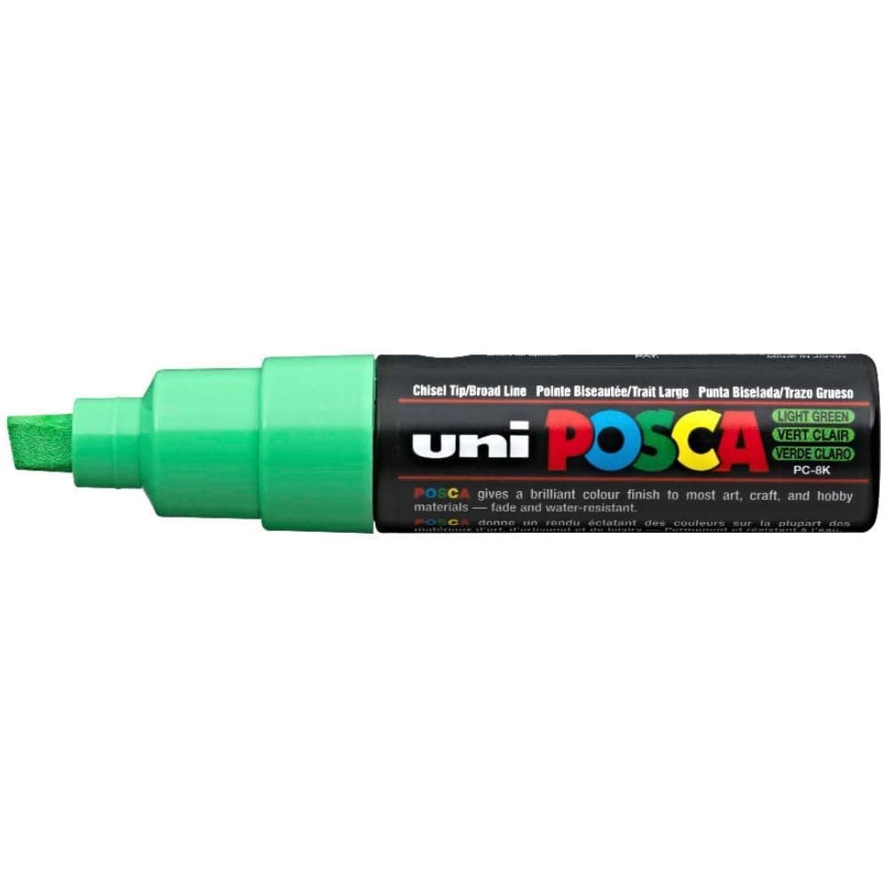 UNI POSCA PC-8K CHISEL TIP MARKER PEN- LIGHT GREEN (BOX OF 6)