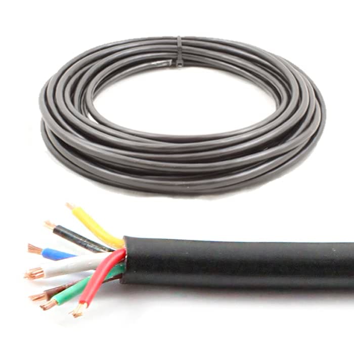 7 Core Cable 12v 24v Thin Wall Wire *16.5 AMP Rated with 25 AMP Earth* Trailer/Caravan LED Lights (10M)