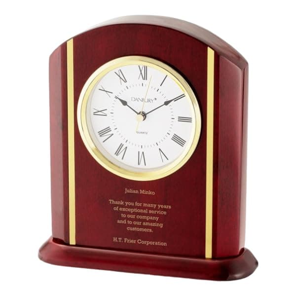 THINGS REMEMBERED High Gloss Mahogany Clock (Free Customization)