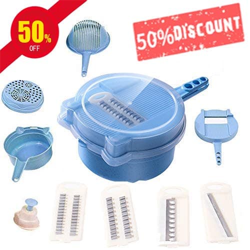 9 in 1 Multi-function Easy Food Chopper Slicer Dicer Vegetable Chopper Cutter Spiralizer Professional Manual Mandoline Cheese Onion Chopper