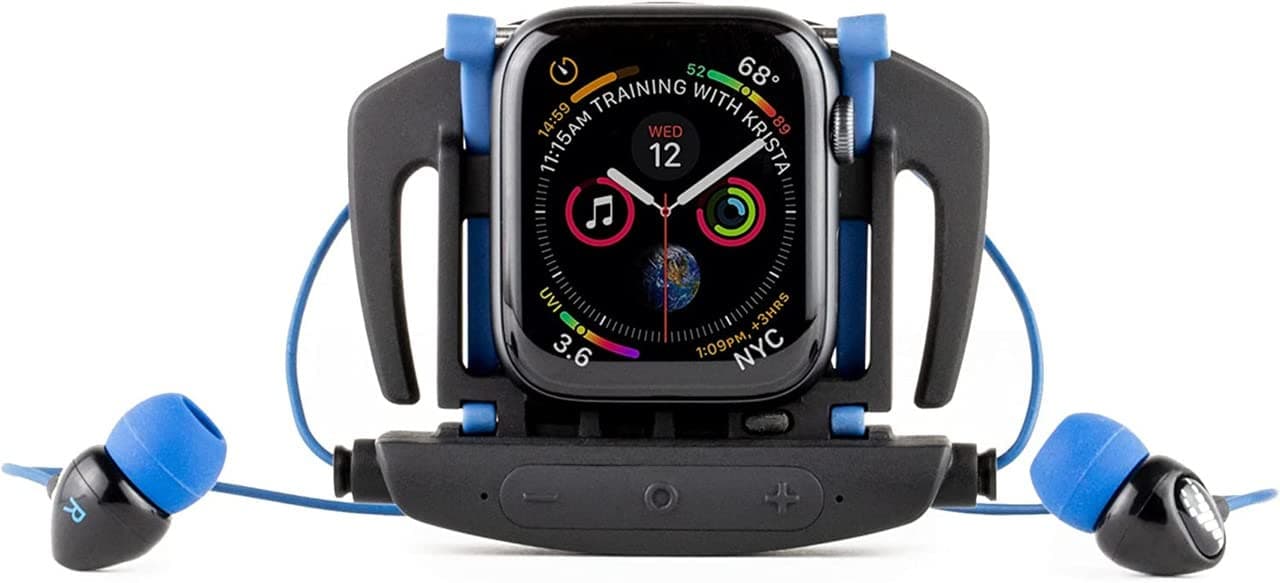 H2O Audio Interval Waterproof Swimming Headphones for Apple Watch – Bluetooth IPX8 Underwater Sports Earbuds with Bass-Amplified Surge S+, 6-Hour Playtime