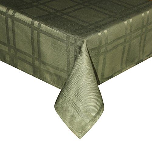 UFRIDAY Solid Green Tablecloths with Waffle Checker Design, Spill Proof Table Cover Modern for Birthday, 52 by 70 Inches