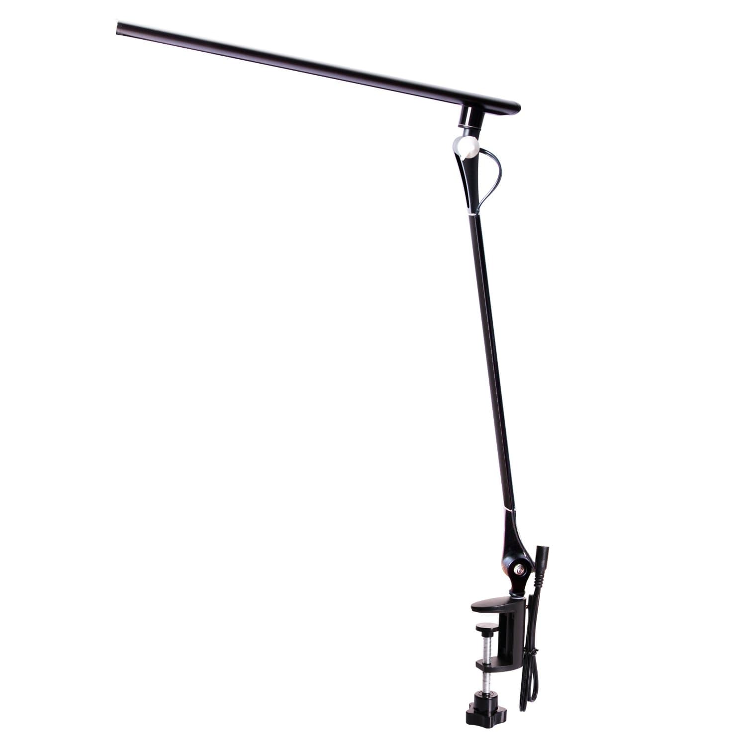 Drafting Table Lamp with Clamp,Architect Swing Arm LED Desk Lamp, Eye-Care Dimmable Office Light with 5 Color Modes /5 Brightness,Touch Control,Memory Function,12W,Black(Workbench Lamp)