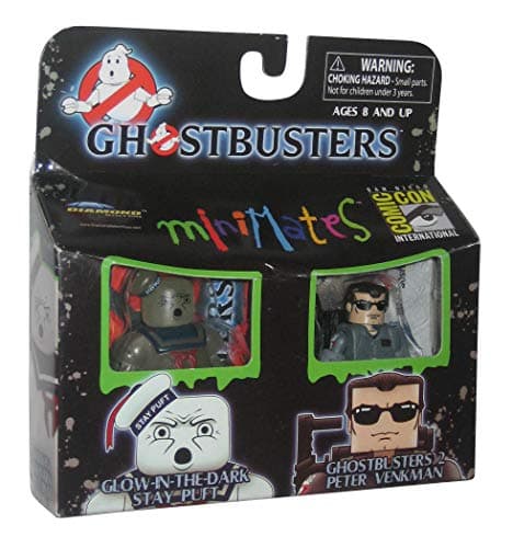 Minimates 2009 Sdccsan Diego Comic-Con Exclusive Ghostbusters 2-Pack Peter Venkman And Stay Puft Marshmallow Man (Glow-In-The-Dark)