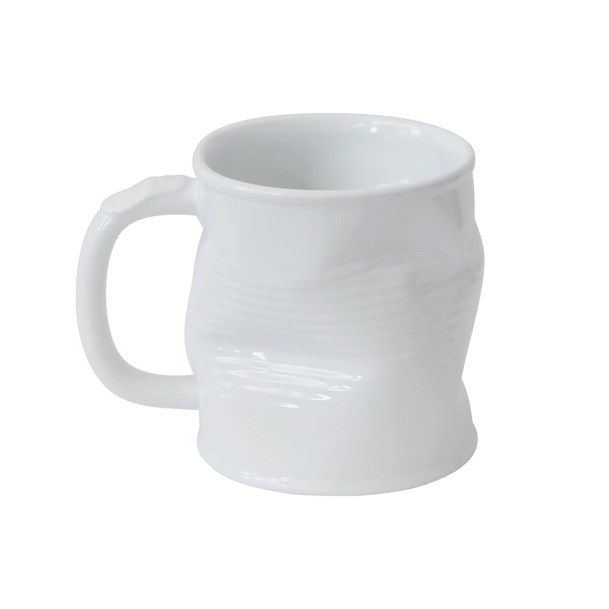 Squashed Tin Can Mug White 7.8oz / 220ml | Crumpled Mug, Squashy Mug, Tin Can Cup, Coffee Mug, Cocktail Mug